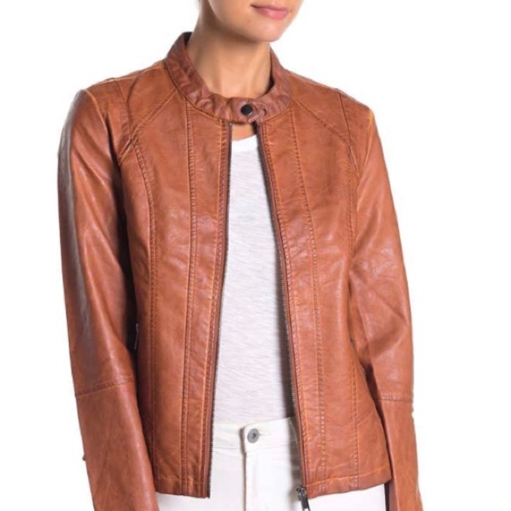 Sebby Faux leather racing jacket